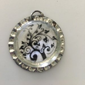 Rustic‎ OOAK hand crafted bottle cap pendant